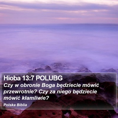 Hioba 13:7 POLUBG Bible Verse Image