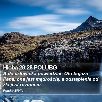 Hioba 28:28 POLUBG Bible Verse Image