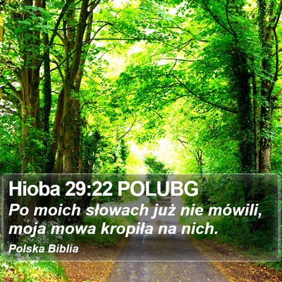 Hioba 29:22 POLUBG Bible Verse Image