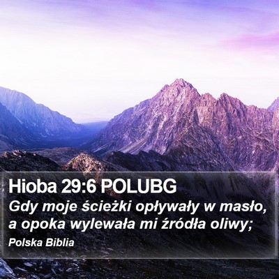 Hioba 29:6 POLUBG Bible Verse Image