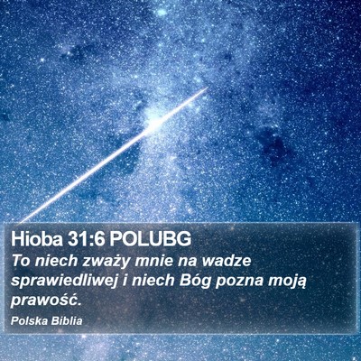 Hioba 31:6 POLUBG Bible Verse Image