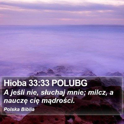 Hioba 33:33 POLUBG Bible Verse Image