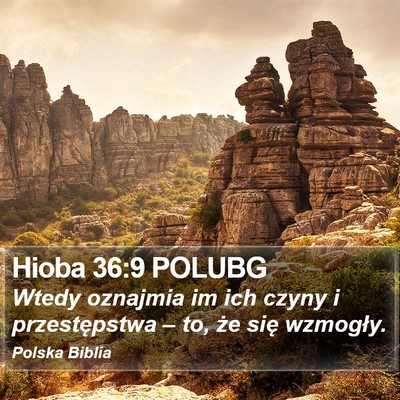 Hioba 36:9 POLUBG Bible Verse Image