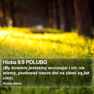 Hioba 8:9 POLUBG Bible Verse Image