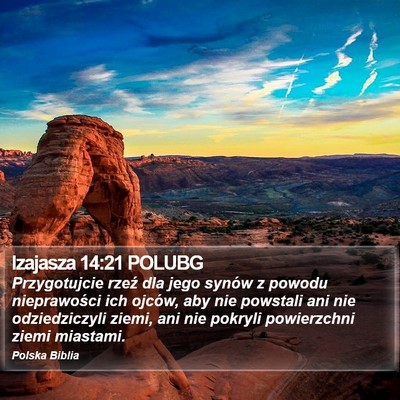 Izajasza 14:21 POLUBG Bible Verse Image