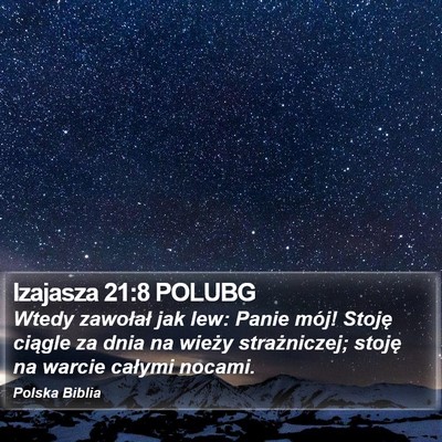 Izajasza 21:8 POLUBG Bible Verse Image