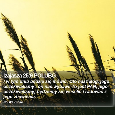 Izajasza 25:9 POLUBG Bible Verse Image