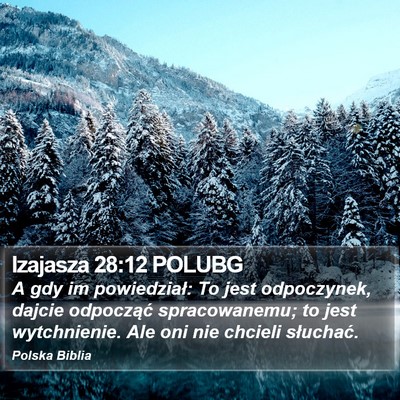 Izajasza 28:12 POLUBG Bible Verse Image