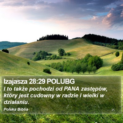 Izajasza 28:29 POLUBG Bible Verse Image