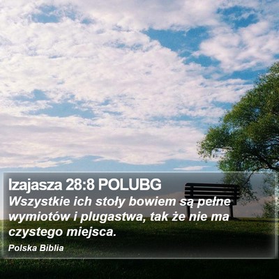 Izajasza 28:8 POLUBG Bible Verse Image