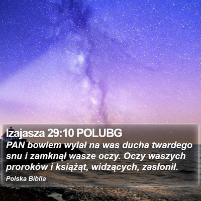 Izajasza 29:10 POLUBG Bible Verse Image