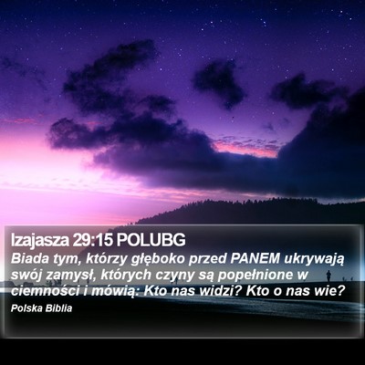 Izajasza 29:15 POLUBG Bible Verse Image