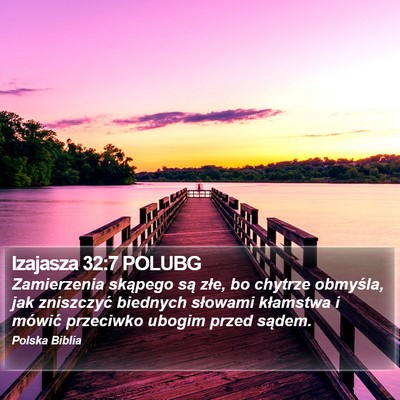 Izajasza 32:7 POLUBG Bible Verse Image