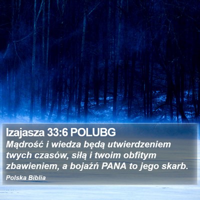 Izajasza 33:6 POLUBG Bible Verse Image