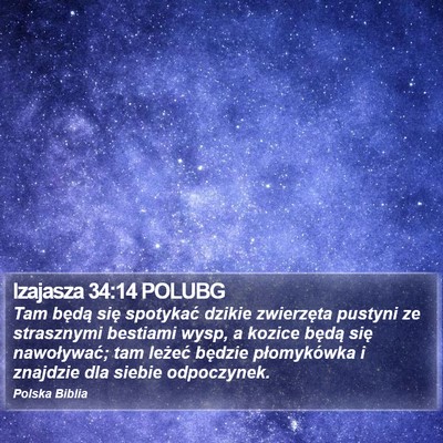 Izajasza 34:14 POLUBG Bible Verse Image