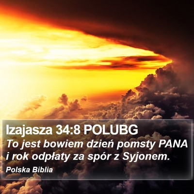Izajasza 34:8 POLUBG Bible Verse Image