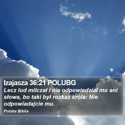 Izajasza 36:21 POLUBG Bible Verse Image