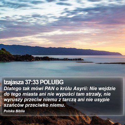Izajasza 37:33 POLUBG Bible Verse Image