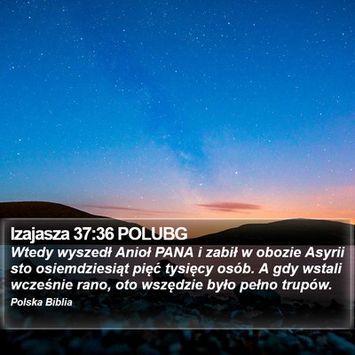 Izajasza 37:36 POLUBG Bible Verse Image