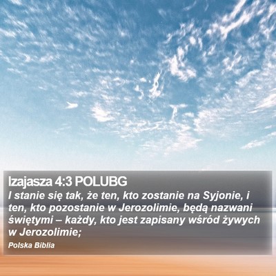 Izajasza 4:3 POLUBG Bible Verse Image