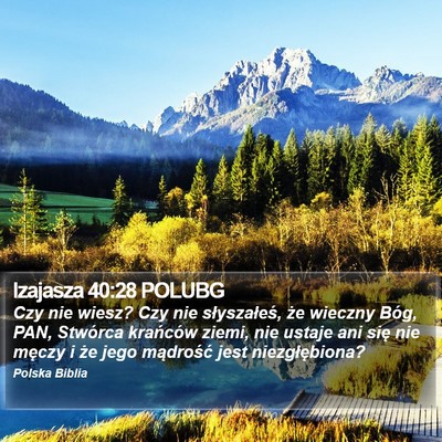 Izajasza 40:28 POLUBG Bible Verse Image