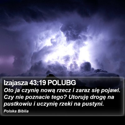 Izajasza 43:19 POLUBG Bible Verse Image