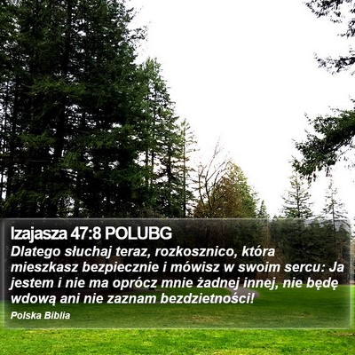 Izajasza 47:8 POLUBG Bible Verse Image
