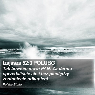 Izajasza 52:3 POLUBG Bible Verse Image