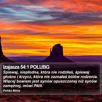 Izajasza 54:1 POLUBG Bible Verse Image