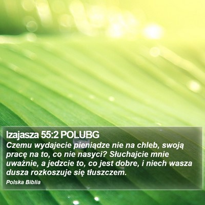 Izajasza 55:2 POLUBG Bible Verse Image