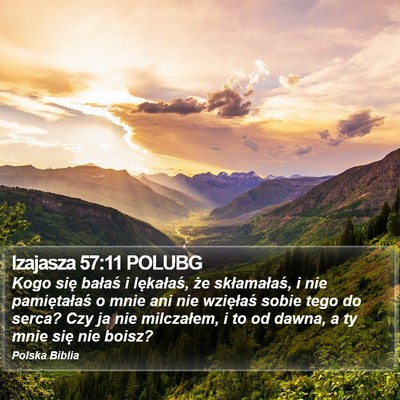Izajasza 57:11 POLUBG Bible Verse Image