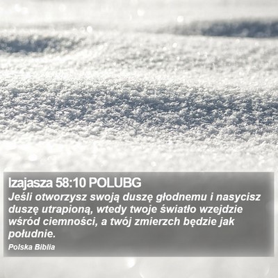 Izajasza 58:10 POLUBG Bible Verse Image