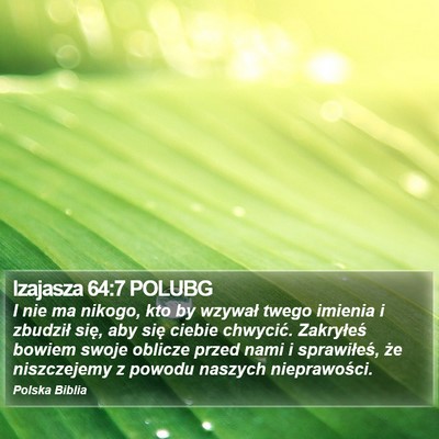 Izajasza 64:7 POLUBG Bible Verse Image