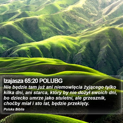 Izajasza 65:20 POLUBG Bible Verse Image