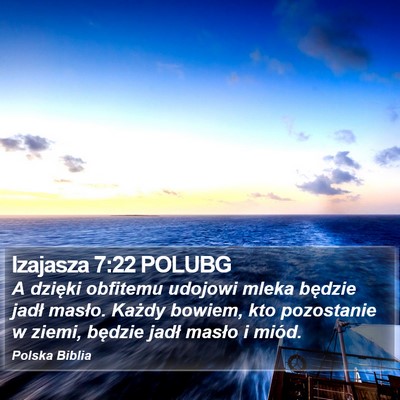 Izajasza 7:22 POLUBG Bible Verse Image