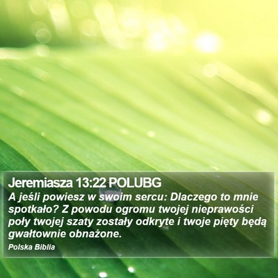 Jeremiasza 13:22 POLUBG Bible Verse Image