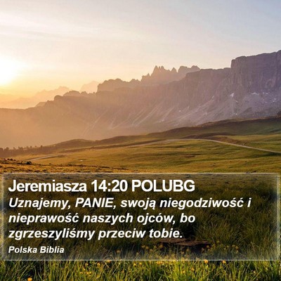 Jeremiasza 14:20 POLUBG Bible Verse Image