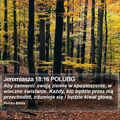 Jeremiasza 18:16 POLUBG Bible Verse Image