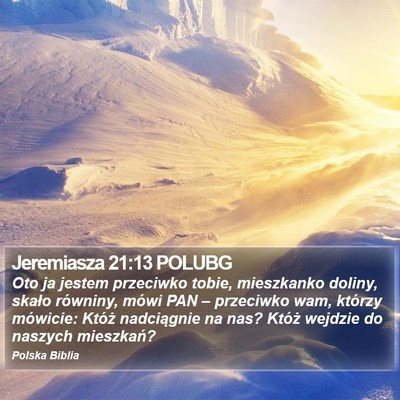 Jeremiasza 21:13 POLUBG Bible Verse Image