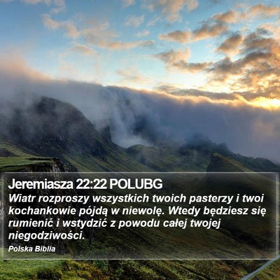 Jeremiasza 22:22 POLUBG Bible Verse Image