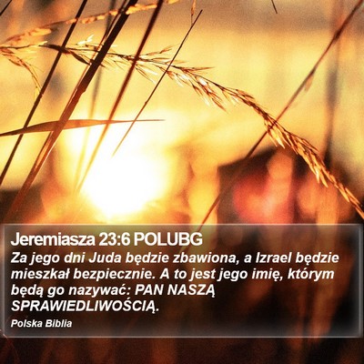 Jeremiasza 23:6 POLUBG Bible Verse Image