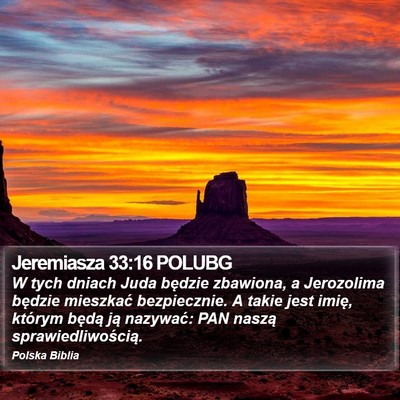 Jeremiasza 33:16 POLUBG Bible Verse Image
