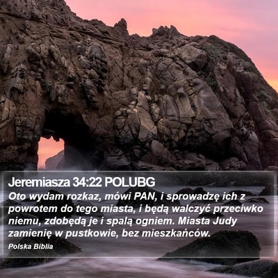 Jeremiasza 34:22 POLUBG Bible Verse Image