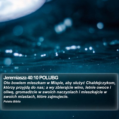 Jeremiasza 40:10 POLUBG Bible Verse Image