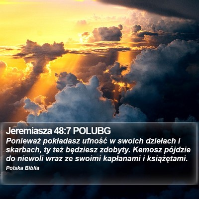 Jeremiasza 48:7 POLUBG Bible Verse Image
