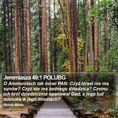 Jeremiasza 49:1 POLUBG Bible Verse Image