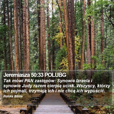 Jeremiasza 50:33 POLUBG Bible Verse Image