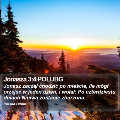 Jonasza 3:4 POLUBG Bible Verse Image