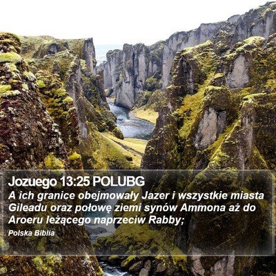 Jozuego 13:25 POLUBG Bible Verse Image
