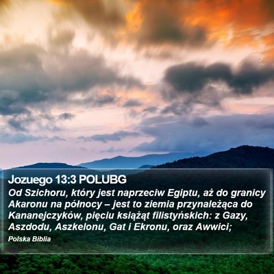 Jozuego 13:3 POLUBG Bible Verse Image